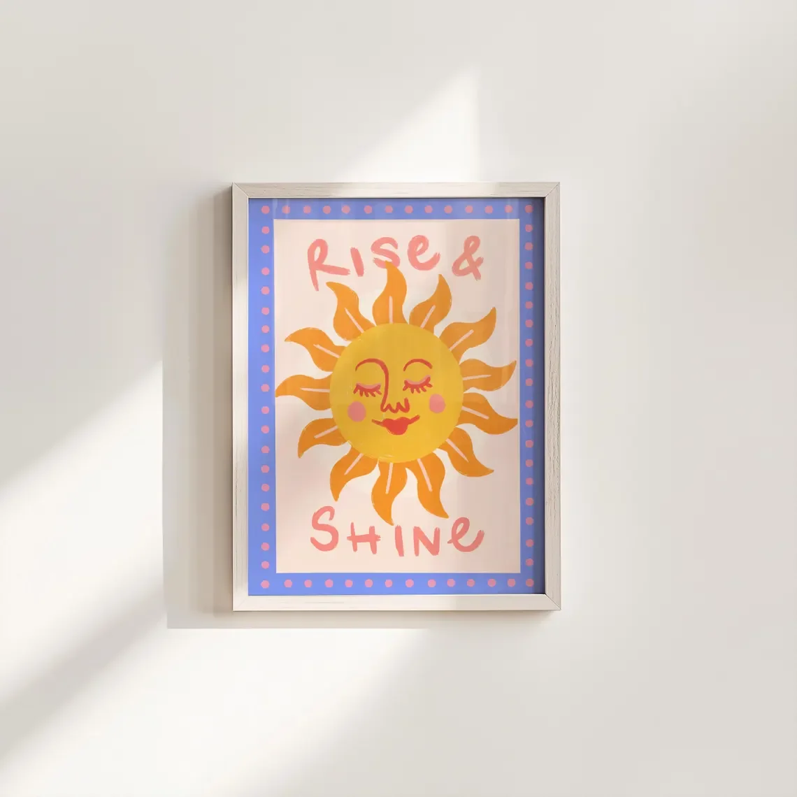 Boho Sun Wall Art, Rise & Shine Print, Morning Affirmation Poster, Nursery Room Decor, Kids Bedroom Art Print, BabyRoom Wall Dec