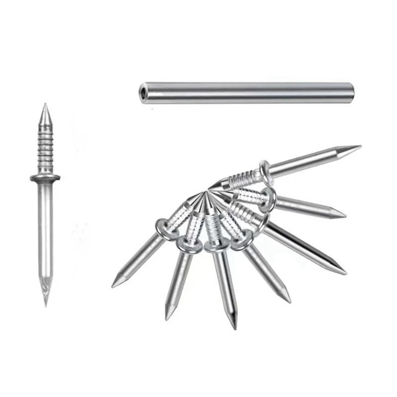 

ABUN-200Pcs Double-Head Skirting Thread Seamless Nail, Skirting Line Without Marks Nail, Seamless Nail With Nail Sleeve Tool