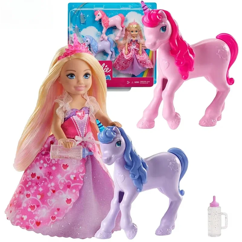 Muñeca Barbie Original Dreamtopia Chelsea, juguetes para niñas, regalo para niños, Bonecas, hermosa princesa, juguetes para bebés, accesorios de unicornios
