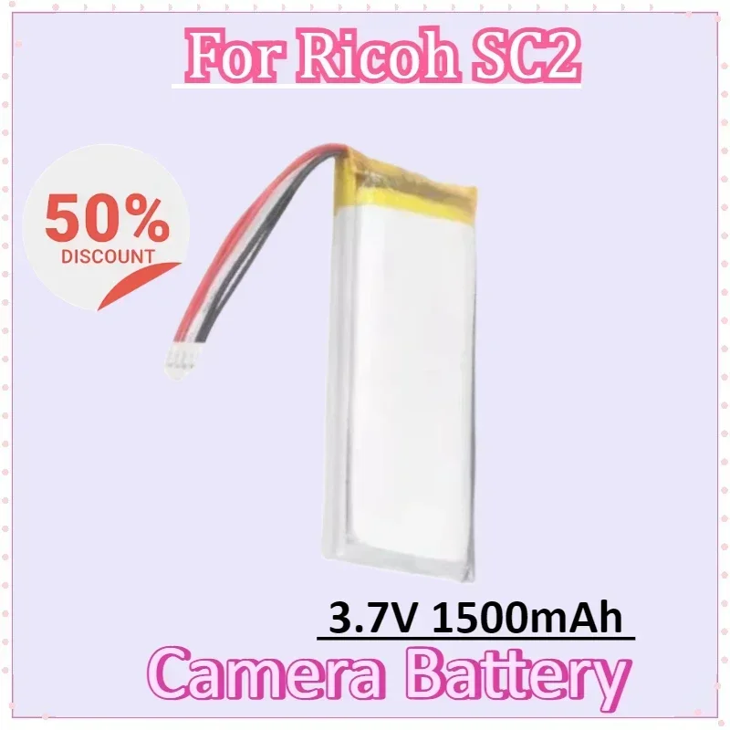

NEW 3.7V 1500mAh Battery for Ricoh SC2 Camera Li-Polymer Rechargeable Pack Replacement FT822457P Batteries 5 Wires