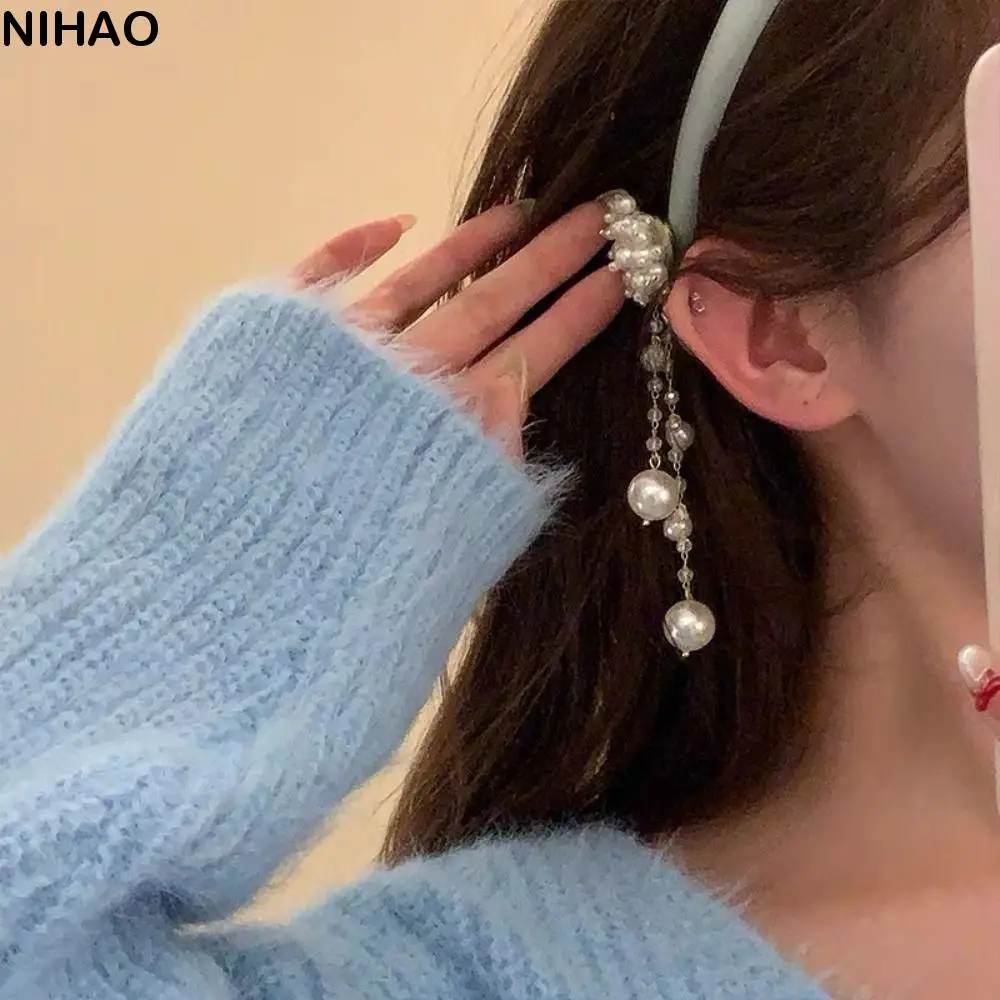 

Temperament Satin Tassel Bell Hair Band Butterfly Crystal Ethnic Style Hair Hoop Pendant Elegant Pearl Headband Decoration