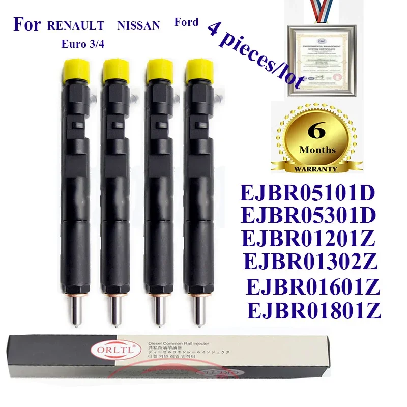 

ORLTL EJBR05101D EJBR05301D EJBR01201Z High Quality Injector for RENAULT CLIO NISSAN FORD 4 pieces/lotORLTL