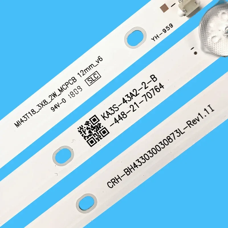 3PCS LED Backlight 8Lamp For MI 43"TV L43M5-AZ L43M5-AD L43M5-AU CRH-BH433030030873L-Rev1.1 MI43T18_3X8_2W_MCPCB