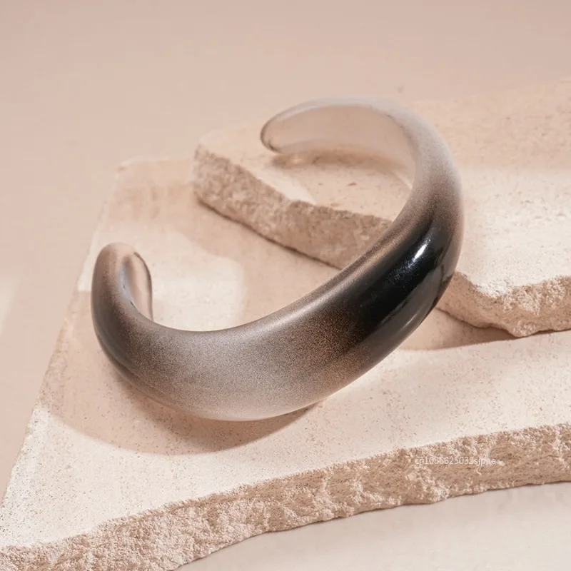 جديد النمط الصيني الاكريليك التدرج الإسورة للنساء هندسية التعميم افتتاح الراقية سوار المرأة حلية مجوهرات 2025 هدية #5