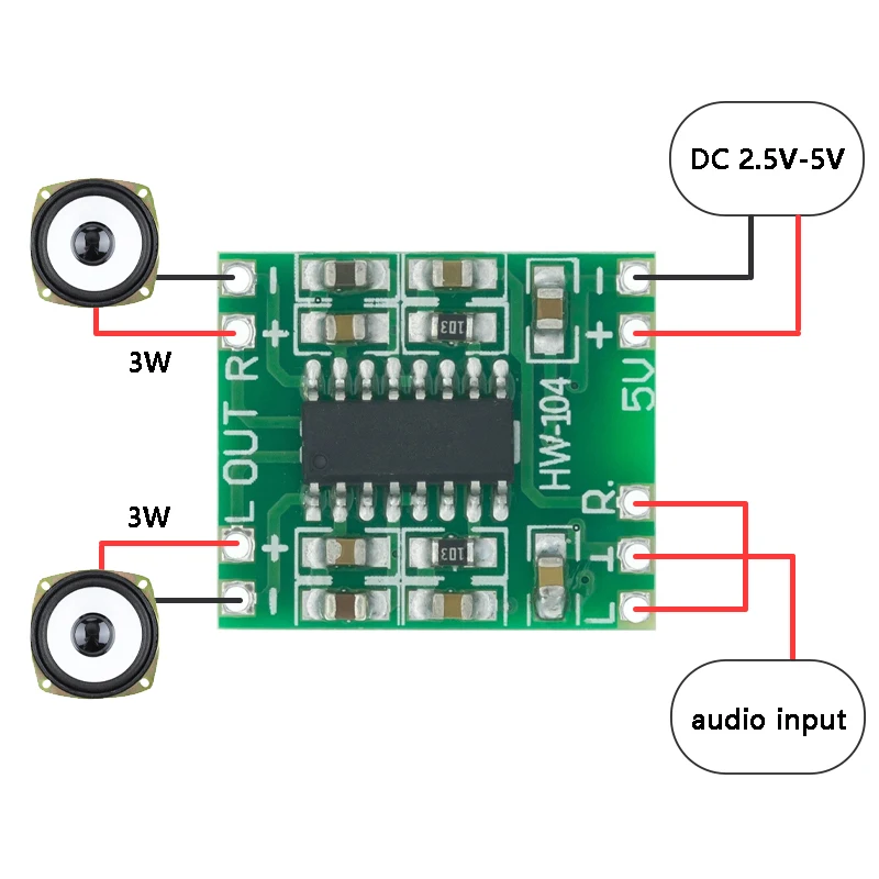10Pcs PAM8403 Mini 5V Digital Amplifier Board 2 Channels 3W Class D Audio Speaker Sound Amplifier Board