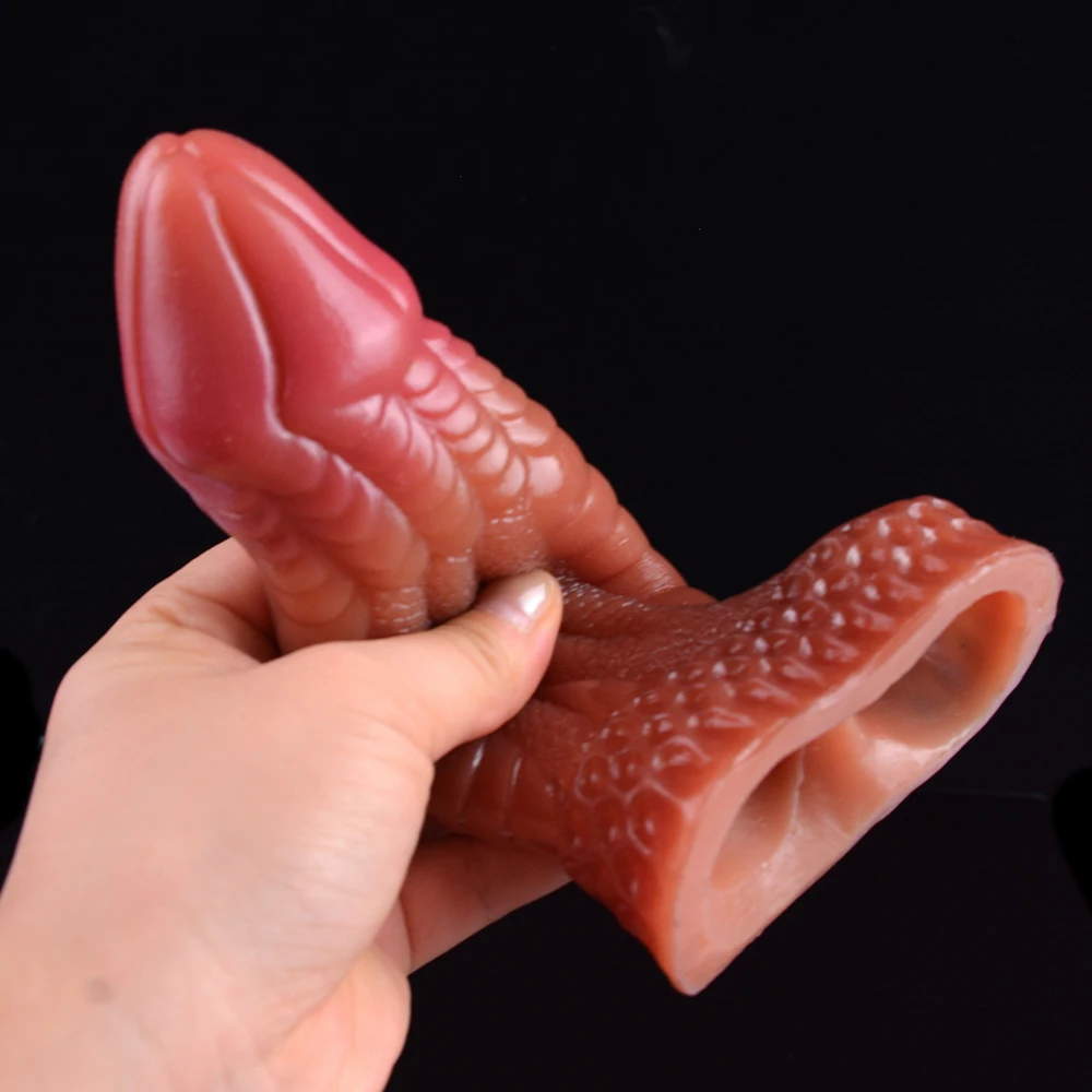 Reusable Penis Sleeve with Cock Ring Sex Toy - 6.81 Inch Penis Extender Super Soft Penis Enlarger Snake Style Sex Toy for Men