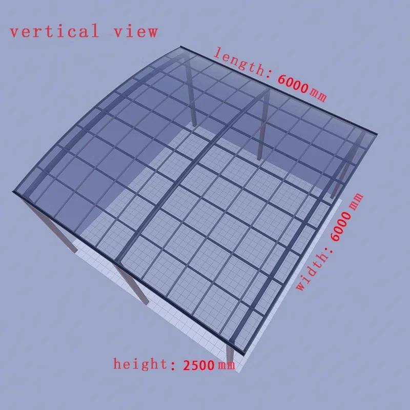 مرآب ألومنيوم مخصص 2-خيمة خارجية للسيارة 3x6x6 حديقة خارجية منفذ سيارة معدني مظلة فور أوتوماتيكية جراج أبيض رمادي #6