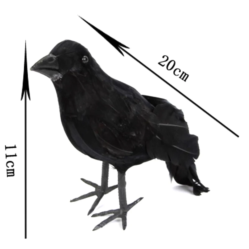 C New Simulation Black Crow Raven Bird Repellent Pest Control PigeonRepellent Garden Decoration Outdoor Decoracion Exterior