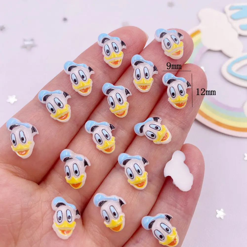 50Pcs Resin Colorful Mini Cartoon Duck Flatback Rhinestone Figurines Scrapbook Ornament Appliques Craft DIY Nail Art Accessories