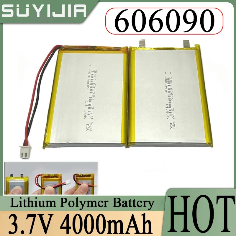 606090 3.7V 4000mAh Battery Lithium Polymer Rechargeable Cells for Powerbank Power Bank Tablet PC Robot LED Fan GPS PSP DVD Toy