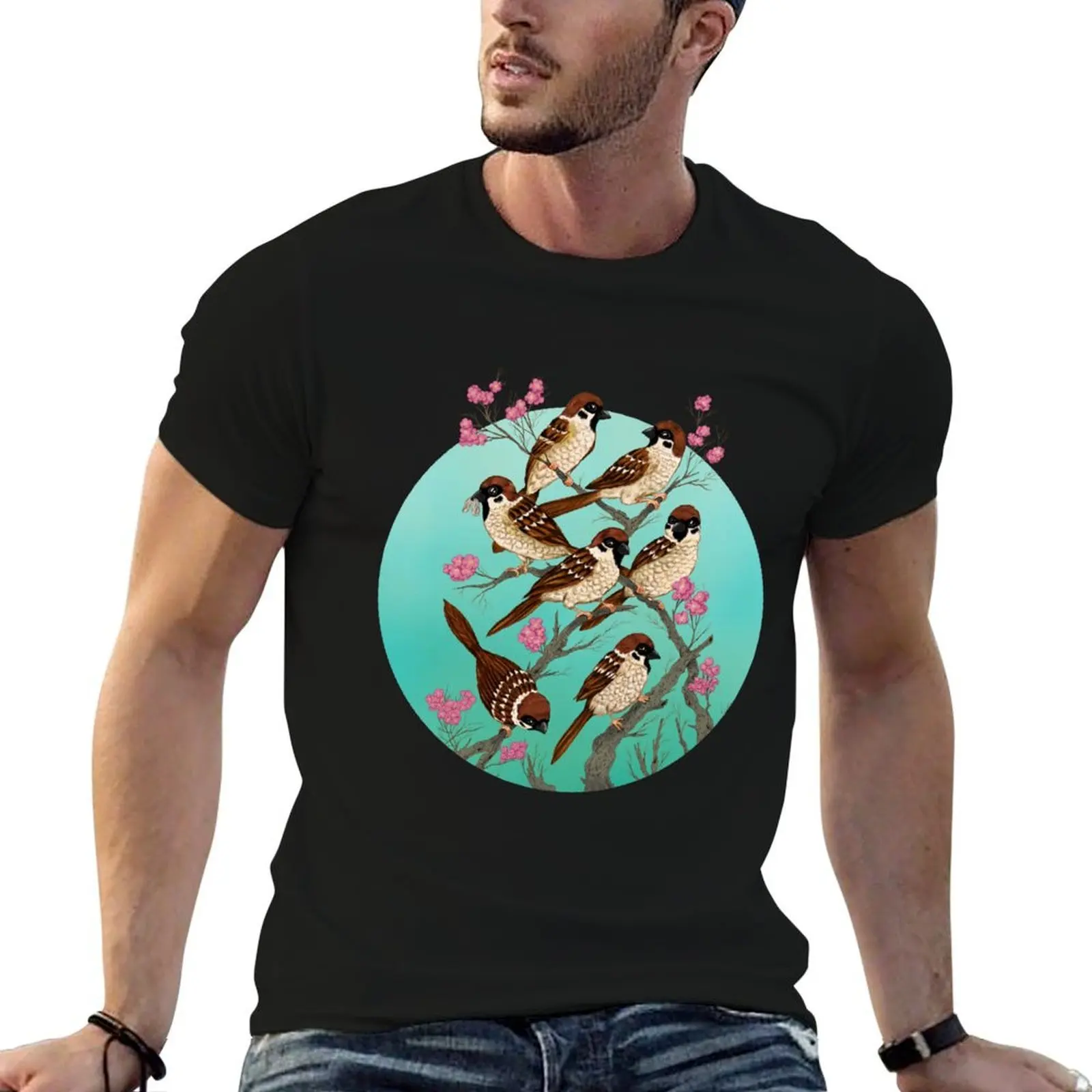 

Sakura Sparrows T-Shirt graphic t shirts for man man tshirt T-Shirt