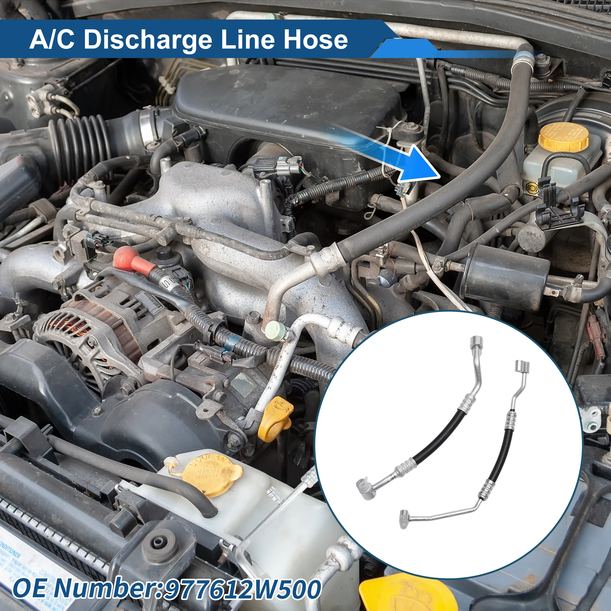 

X Autohaux A/C Refrigerant Liquid Hose for Hyundai Santa Fe 2013-2018 Pressure Hose Car Air Conditioning Pipe Line No.977612W500