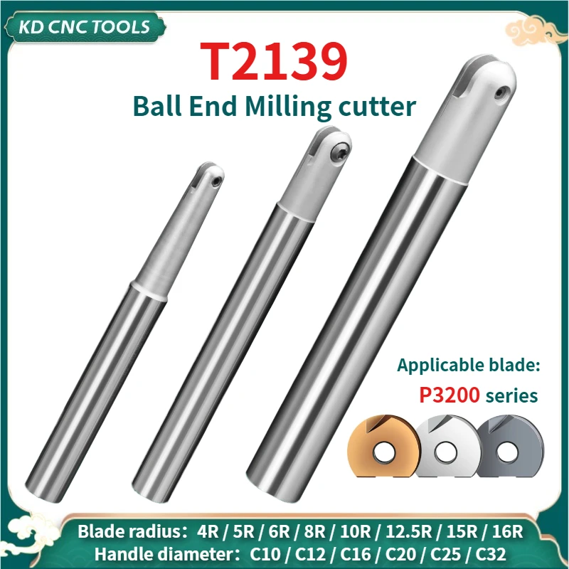 

CNC Milling Cutter Rod T2139 Spherical Precision Milling Cutter Holder 4R 5R 6R 8R 10R 12.5R 15R 16R Cutter Arbor Use For P3202
