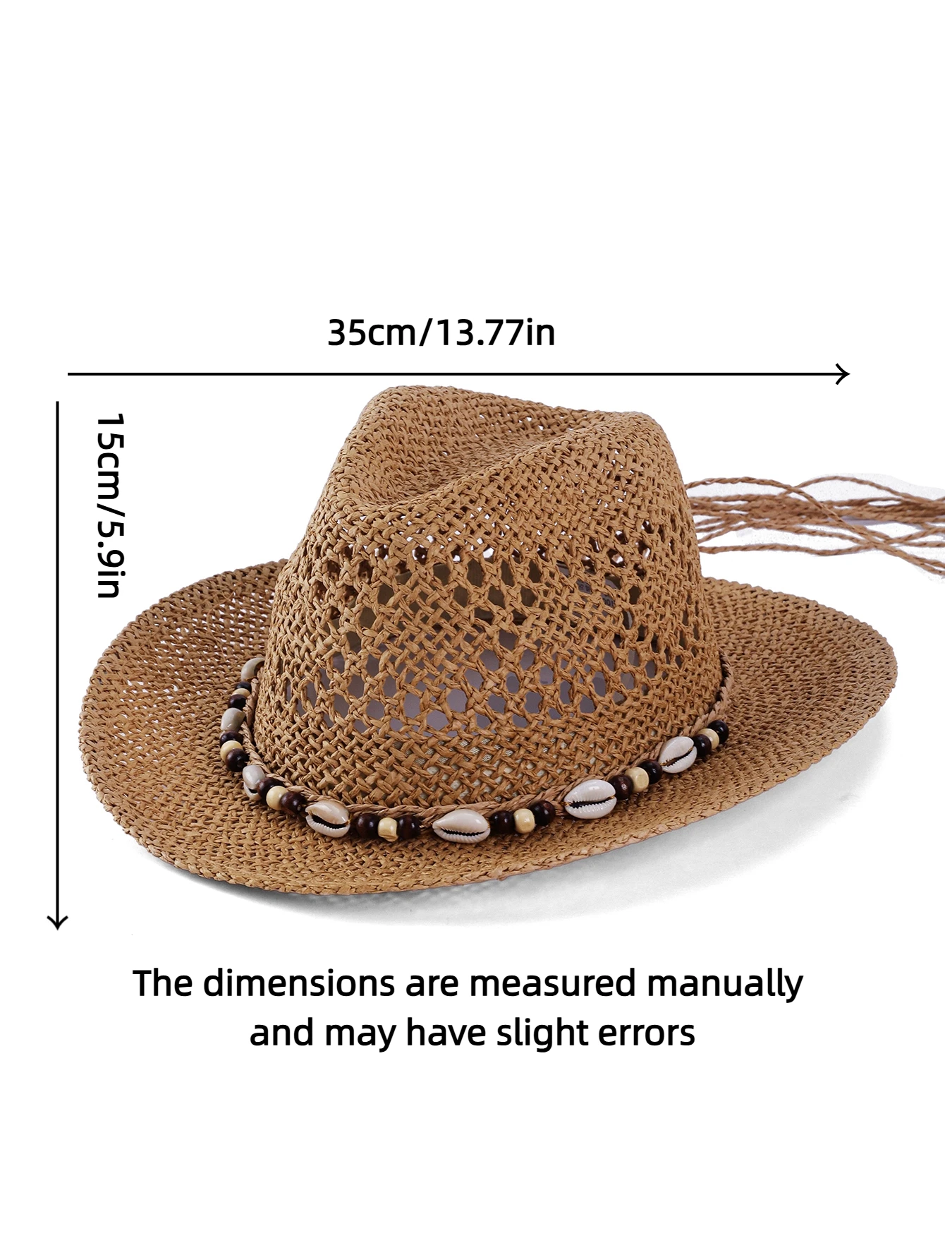 النمط الغربي كاوبوي القش قبعة الرجال النساء عادية اليدوية الجوف خارج قبعة رعاة البقر بلون في الهواء الطلق واسعة حافة قبعة للشاطئ