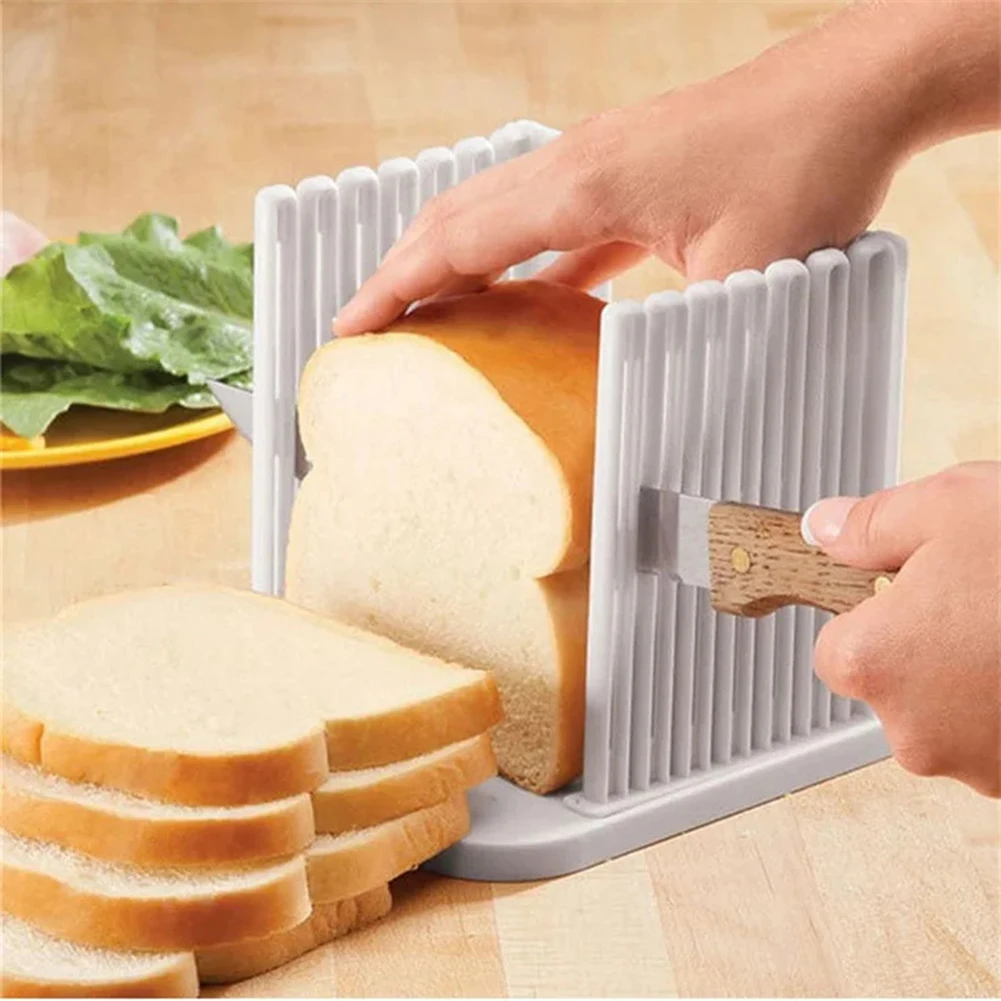 

Toast Bread Slicer Stand DIY Foldable Toast Loaf Slicing Machine Multifunctional Bread Cutting Guide Tool For Homemade Bread