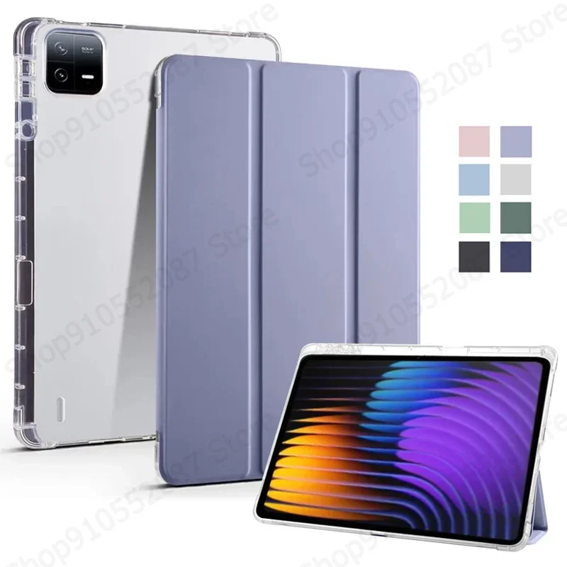 

Coque For Xiaomi Pad 7 Case with Pencil Holder Trifold Soft Back Stand Tablet Funda For Xiaomi Pad 7 Pro 11.2 inch Mi Pad 7 Case