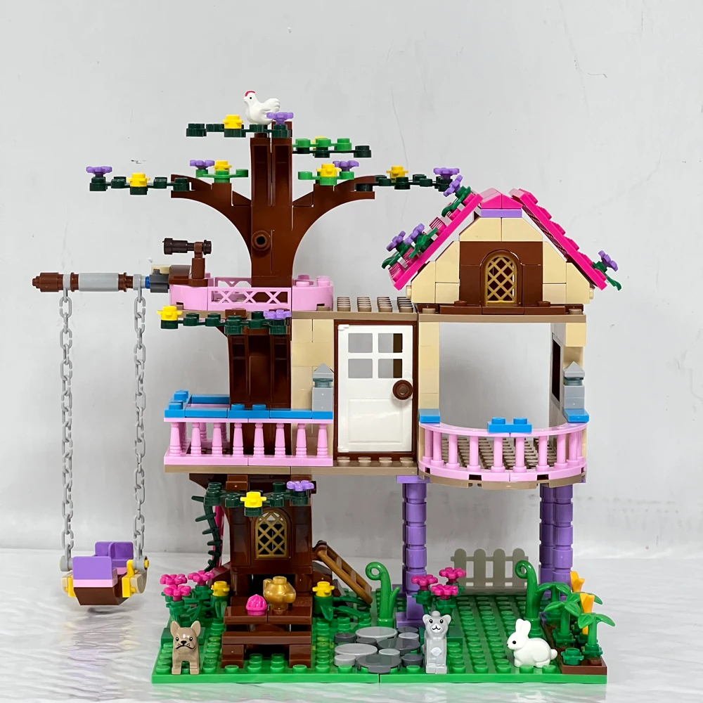 Ensemble de décennie s de Construction pour Enfant Fille, Jardin, Arbre, Maison, Vacances d'Été, Villa, Château, Figurines, Briques à Faire Soi-Même, Jouets, Cadeau