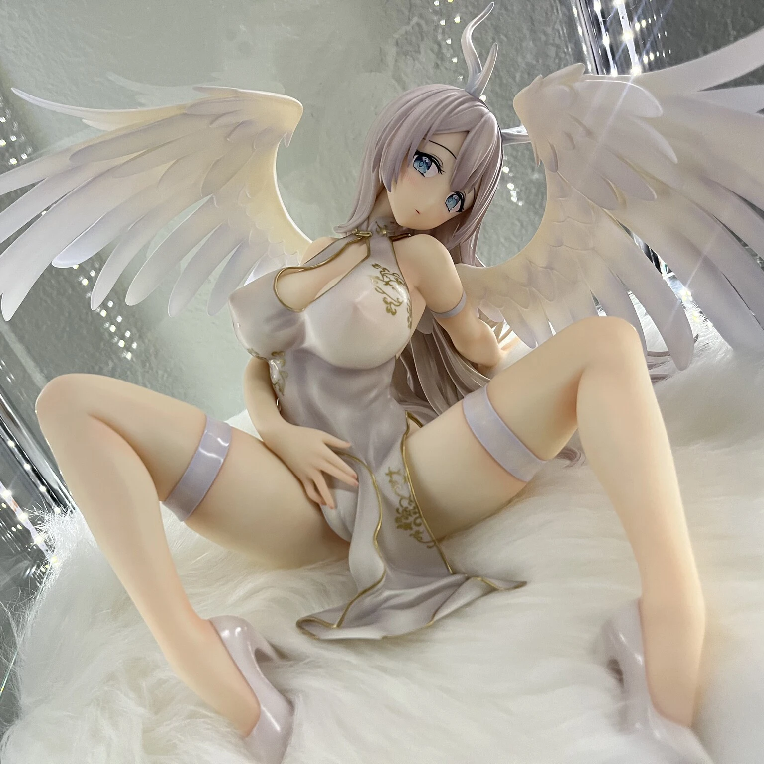 19CM Party Look White Angel 1/4 Sexy Girl Japanese Anime Action Figures PVC Hentai Collection Doll Model Toys Gift Figurine