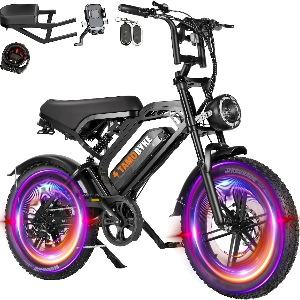Adult Electric Bicycle | 749W Brushless Motor, Detachable 48V 15.6*AH Dual Batteries, 7-Speed, 20x4 Fat Tires, Hydraulic Disc Br image 5