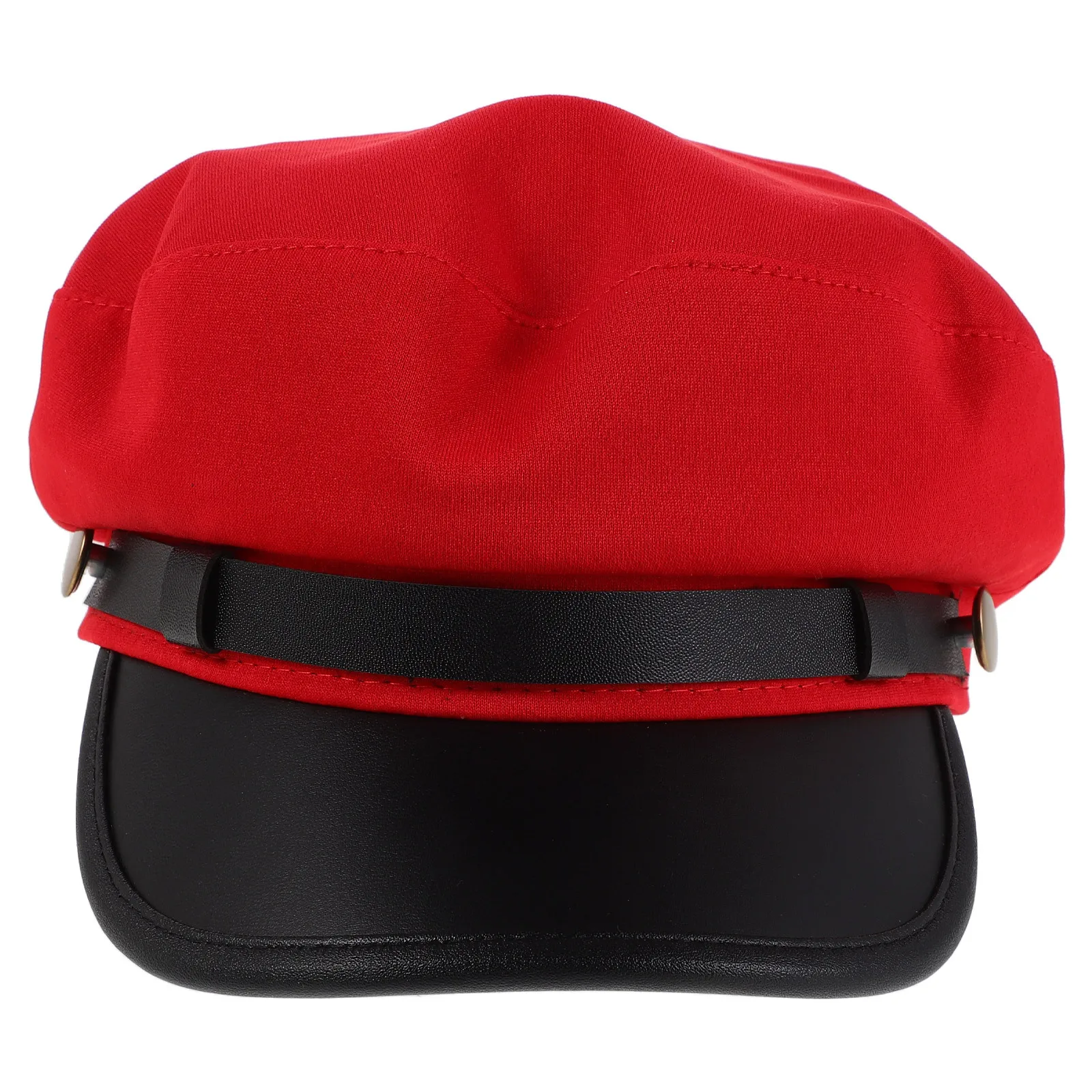 

British Vintage Flat Top Newsboy Cap PU for Women Casual Captain Beret Hat Unisex Daily Wear Mens Flat Top Hat