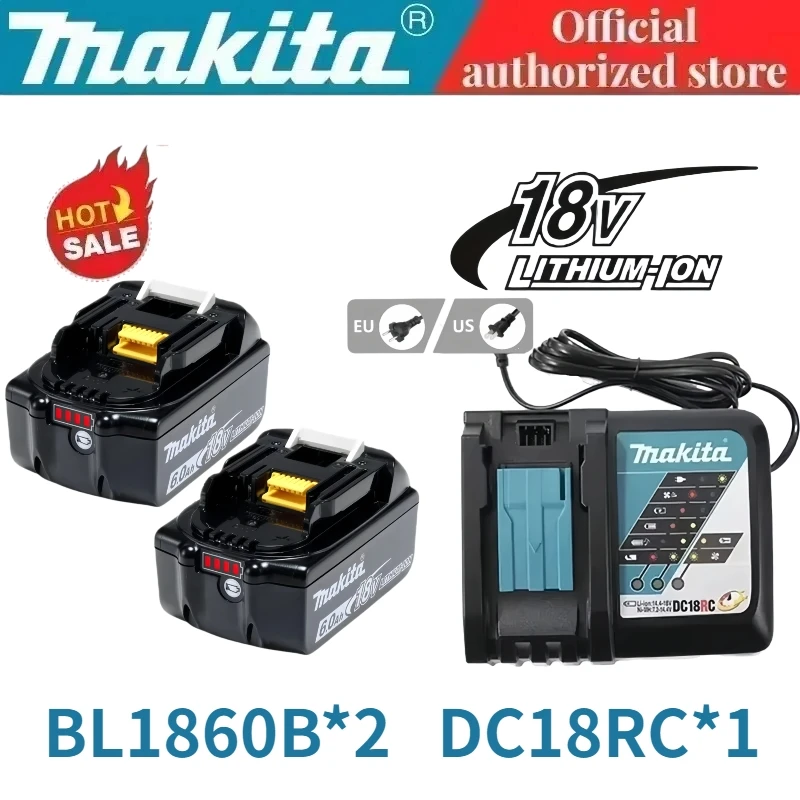 

For Makita 18V powertool DTW700 DTW285DDF487 DGA404 DUC150ZDJV185 original Makita⚠18V 6.0Ah BL1860B lithium-ion battery