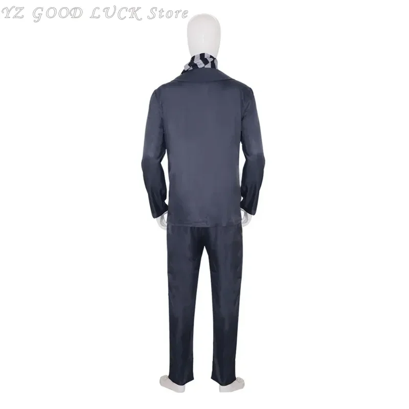 Film GRU costume cosplay papà Gru maschere maschera cospaly per uomo cappotto pantaloni Sciarpa travestimento festa fantasy abiti Halloween dress-up
