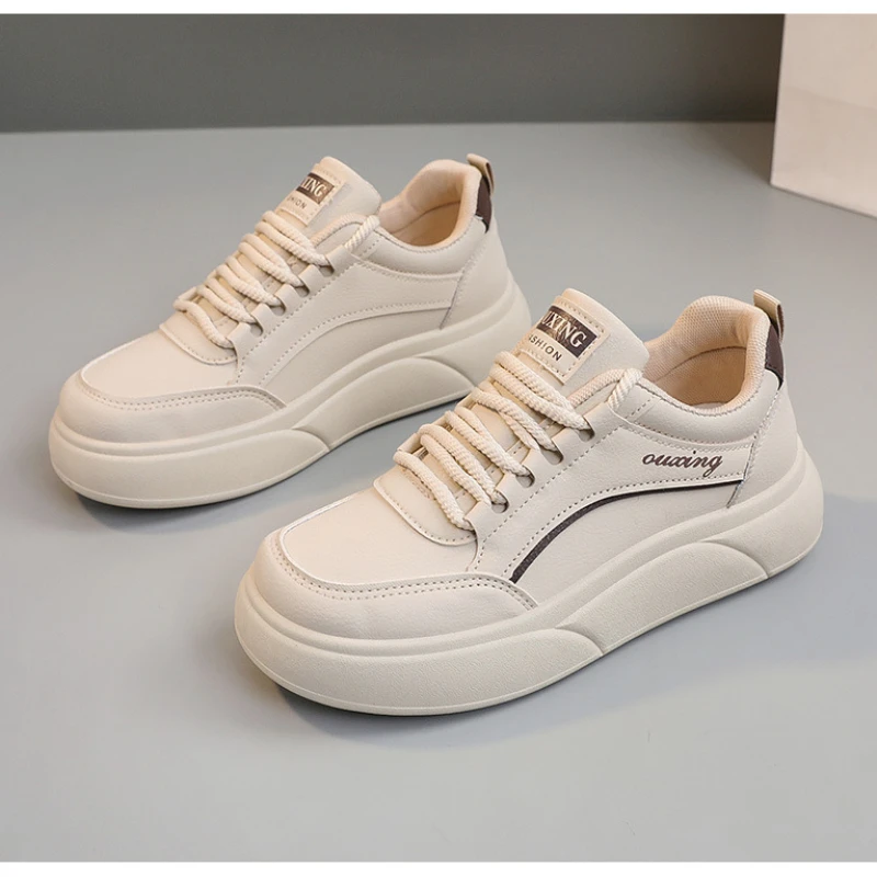 Little White Shoes Women's 2024 Spring New Korean Edition Instagram Trendy Versatile Fashion Thick Sole Comfortable Casual Shoes