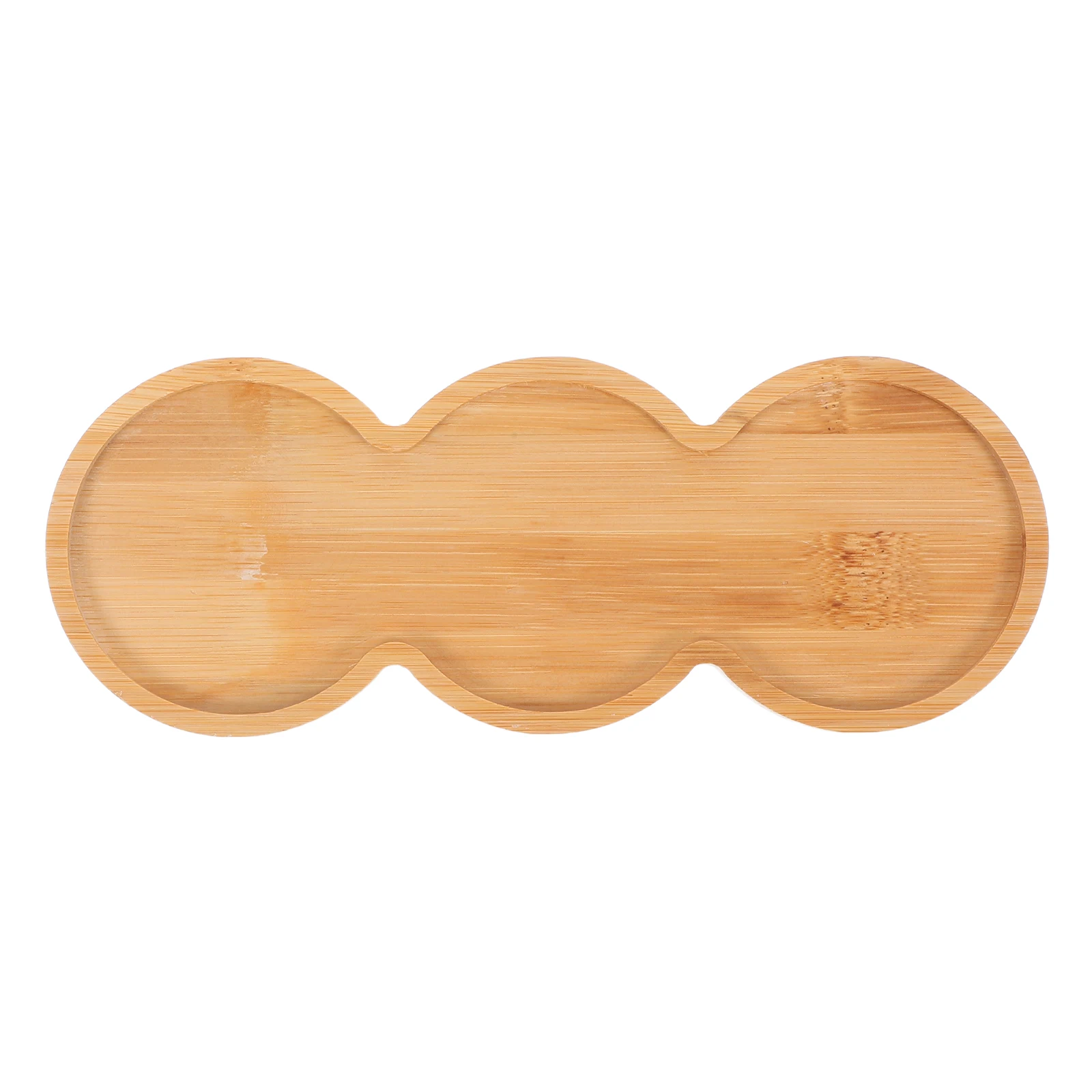 

3-Slot Bamboo Serving Tray Anti-Slip Wine Whiskey Holder Ktv Bar Home Use Heat Resistant Cup Mat Round Saucer For Drinks