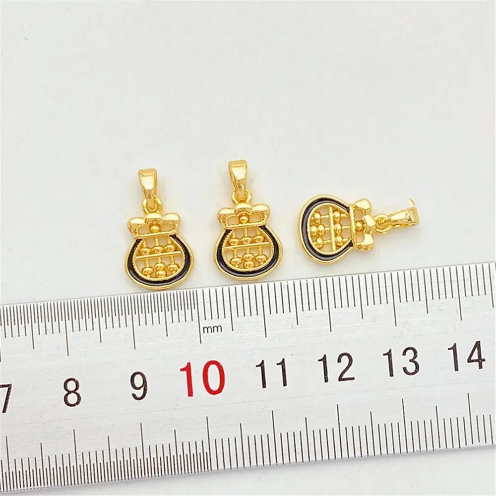 

18-каратное золотого цвета, сумка для денег с пожеланиями, кулон, ручная работа, браслет-нитка, ожерелье, ювелирный материал, аксессуары