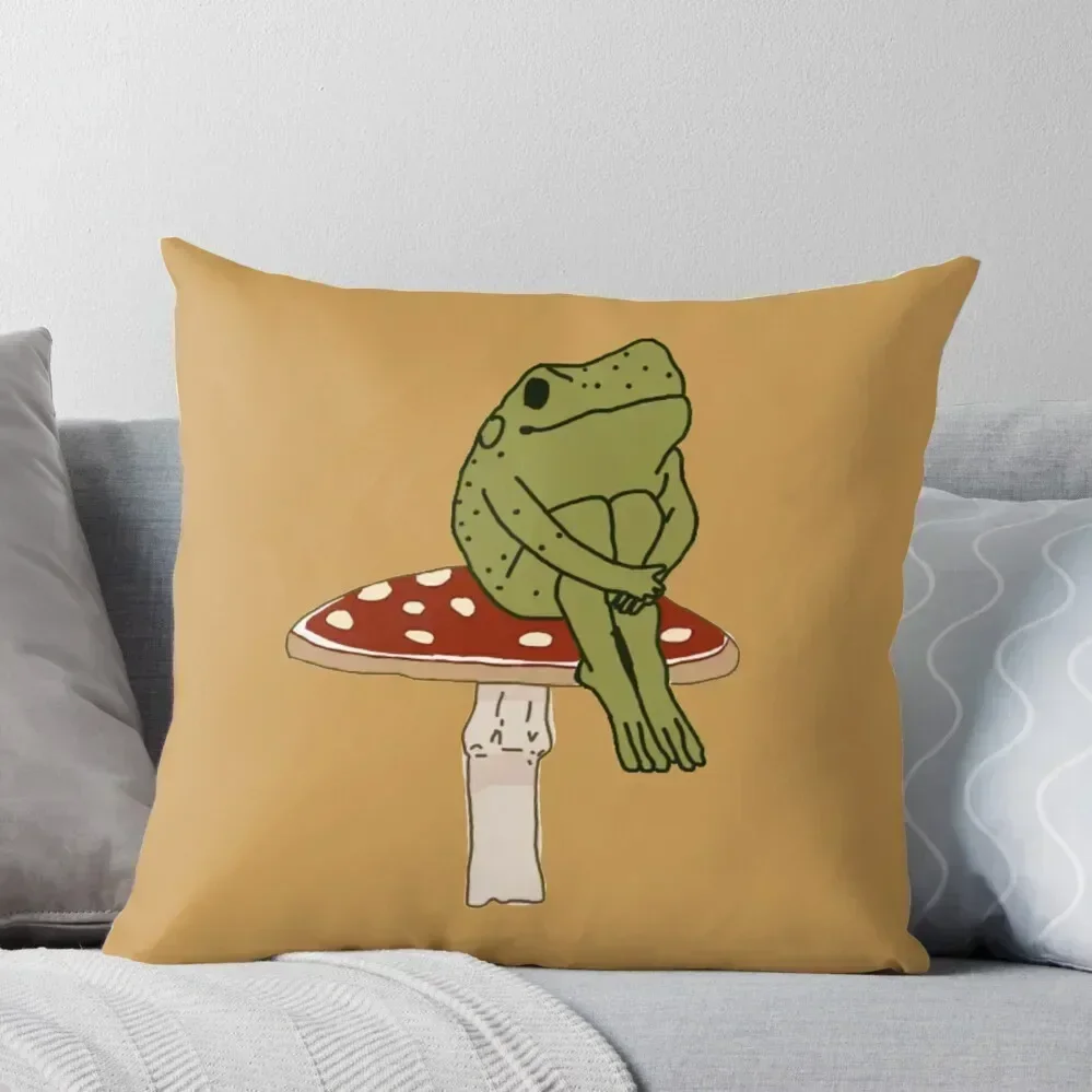 

frog on mushroom Throw Pillow Pillows Aesthetic luxury sofa pillows Pillow Cases Decorative Cushion Cover For Sofa pillow
