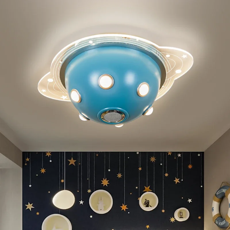 Children's bedroom lamp boy's room ceiling lamp modern simple astronaut UFO planet intelligent LED lamp