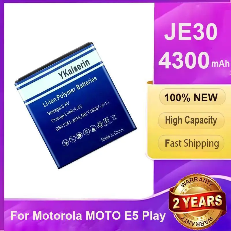 

YKaiserin 4300mAh JE30 Cell Phone Replacement Battery For Motorola MOTO E5 Play E5Play Smart Mobile Batteries Battery