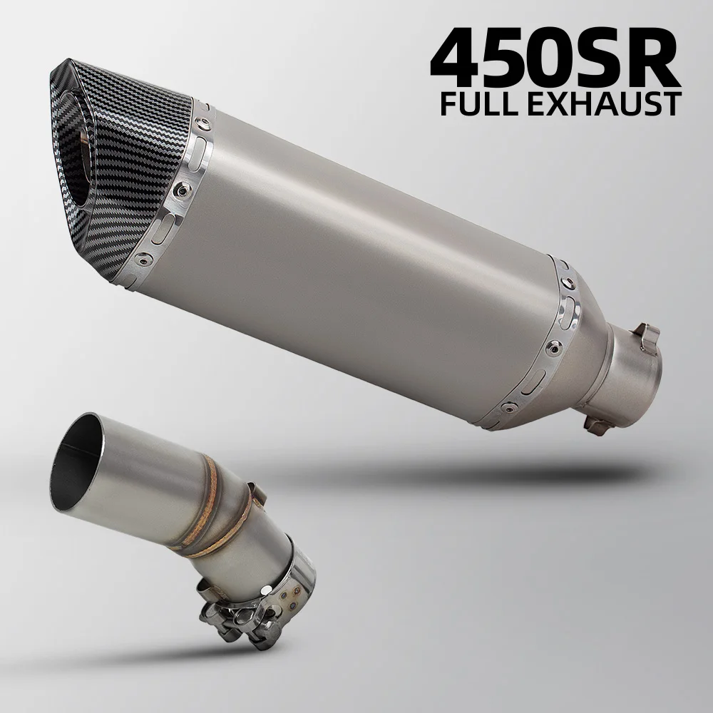 

450SR Exhaust Muffler For CFMOTO 450SS 450NK 450 SR/SS/NK 2022-2026 Motorcycle Slip on Line Exhausts Kit Racing 370MM Tail Tube