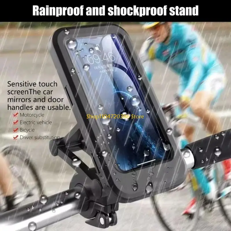 K0EA Shockproof ABS Motorcycle Phone Holder Adjustable Height 360 Rotation Secure Lock