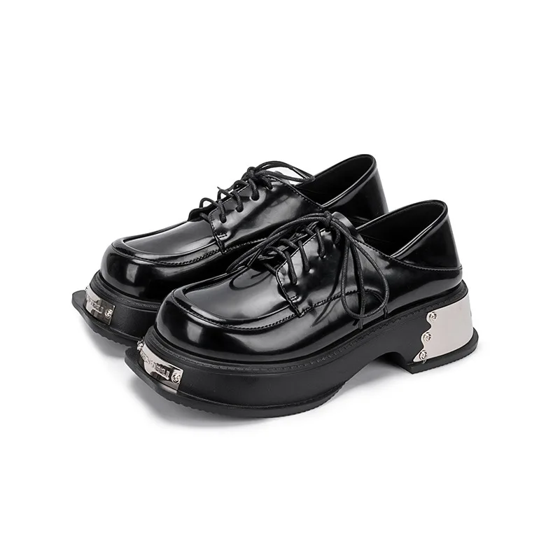 Women Platform Black Shoes Fashion Female Loafers for Woman Pu Leather Casual Moccasin Soft Comfortable Black New