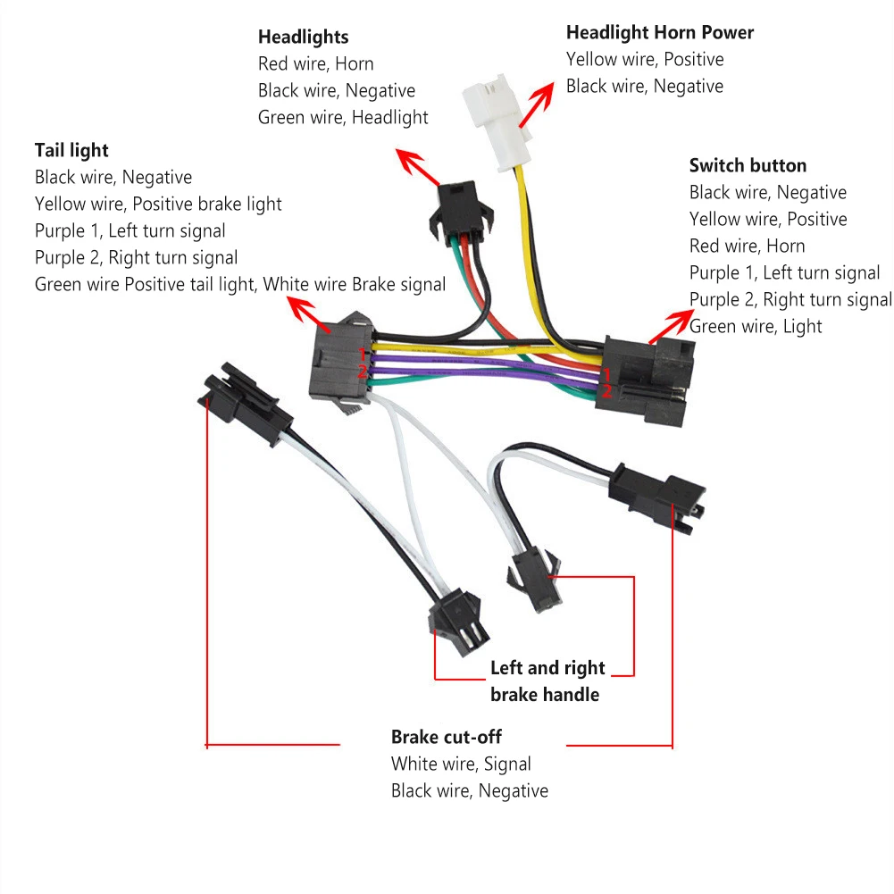 1 Set Electric Bicycle Tail Light Kit Rear Warning Lights Led Night Spotlight Cycling Modification Parts