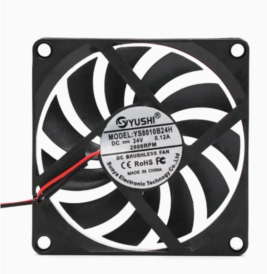 Ultra thin dual ball 80mm 12V 24V silent PWM intelligent temperature control CPU chassis cooling fan 80x80x10mm