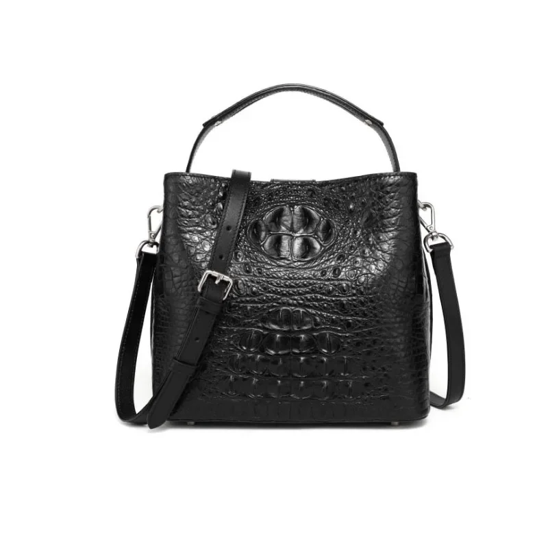 hongzhiyan  female solid color bucket bag female crocodile bag women handbag