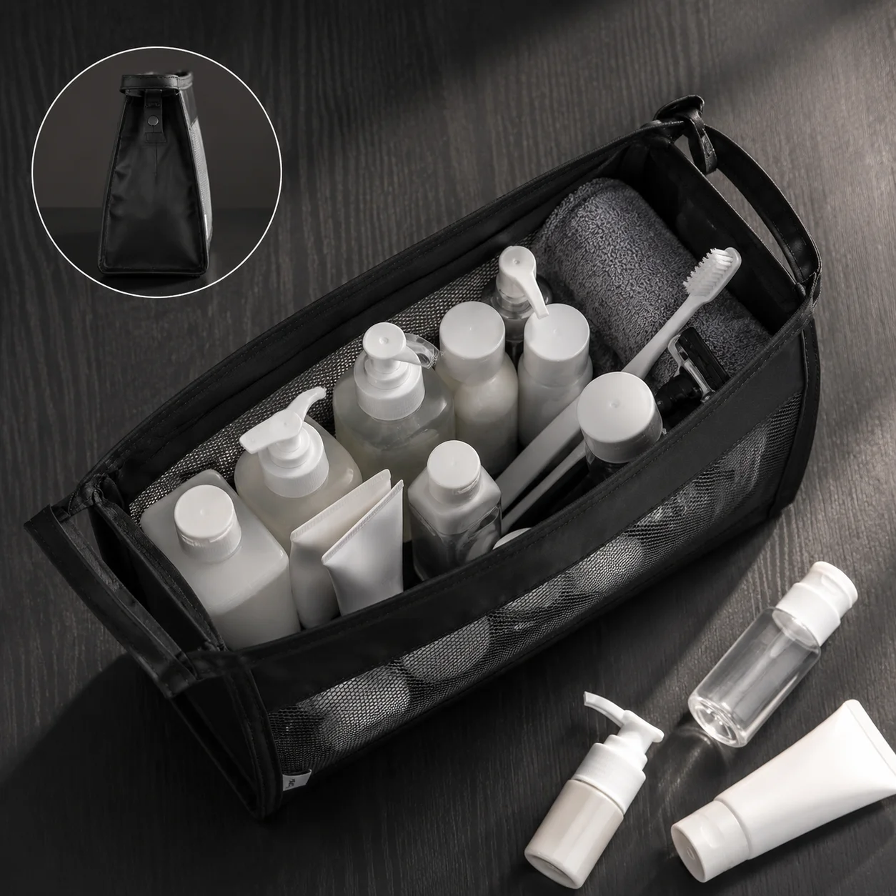 Portable Travel Wash Bag Simple Mini Cosmetic Pouch Business Trip Toiletry Organizer For Men Women
