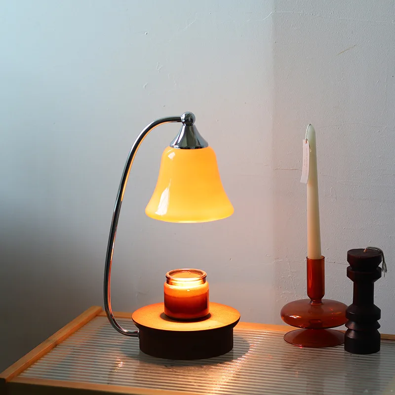 Modern LED Caramel-scented Scented Candle Lamp Ambient Light Decor Solid Wood No Candle Light Birthday Gift Valentine's Day