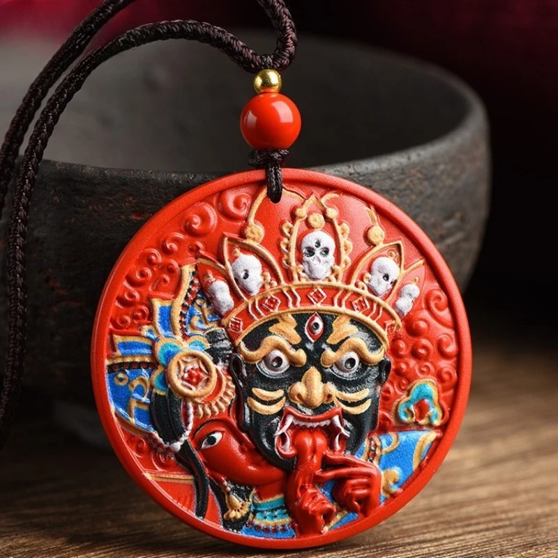 Cinnabar Painted Zakiram God of Wealth Pendant for Men and Women of The Same Style