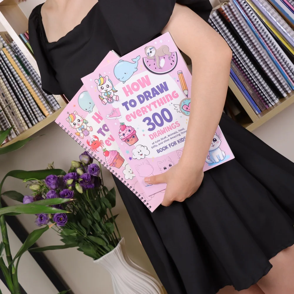 كتاب تلوين - كيفية رسم كل شيء: 300 رسومات أشياء لطيفة، كتب رسومات بسيطة بخطوة، مستلزمات فنية للأطفال #2