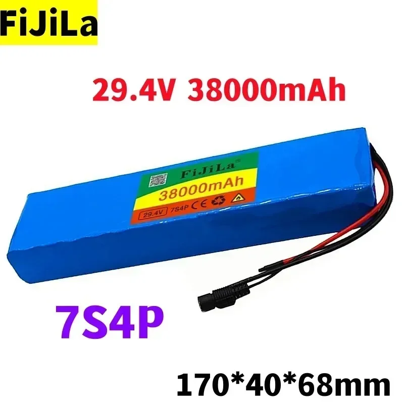 

New 7s4p 24 V 38000 MAH Electric Bike Motor EBike Roller Lithium-ion Battery 29.4 V 18650 Rechargeable Battery