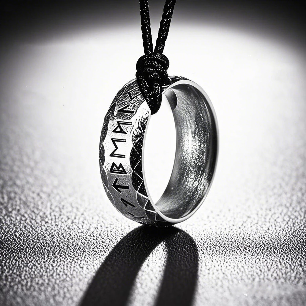 YILUOCD-collares de runas vikingas Vintage para hombre, colgante de runas nórdicas de acero inoxidable, amuleto pagano para ancianos, joyería vikinga Futhark