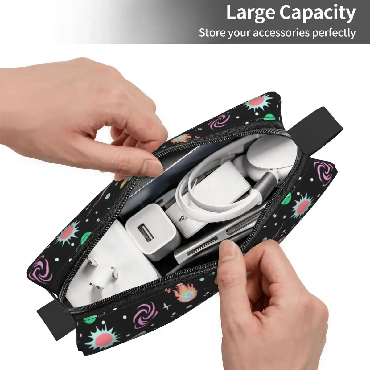 Travel Universe Astronaut Spaceship Toiletry Bag Space Rocket Galaxy Planet Makeup Cosmetic Organizer for Storage Dopp Kit Box