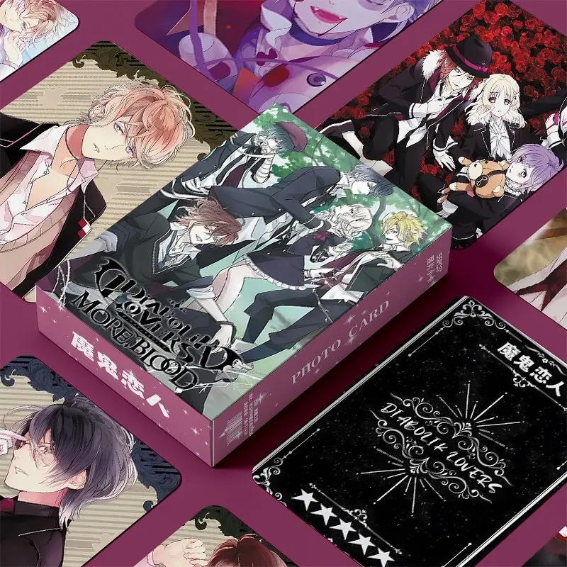 Diabolik Lovers Lomo Card Bai Shuo Fan Yue Characters 3 Inches Photocard Lomo Card 55 Pcs/set