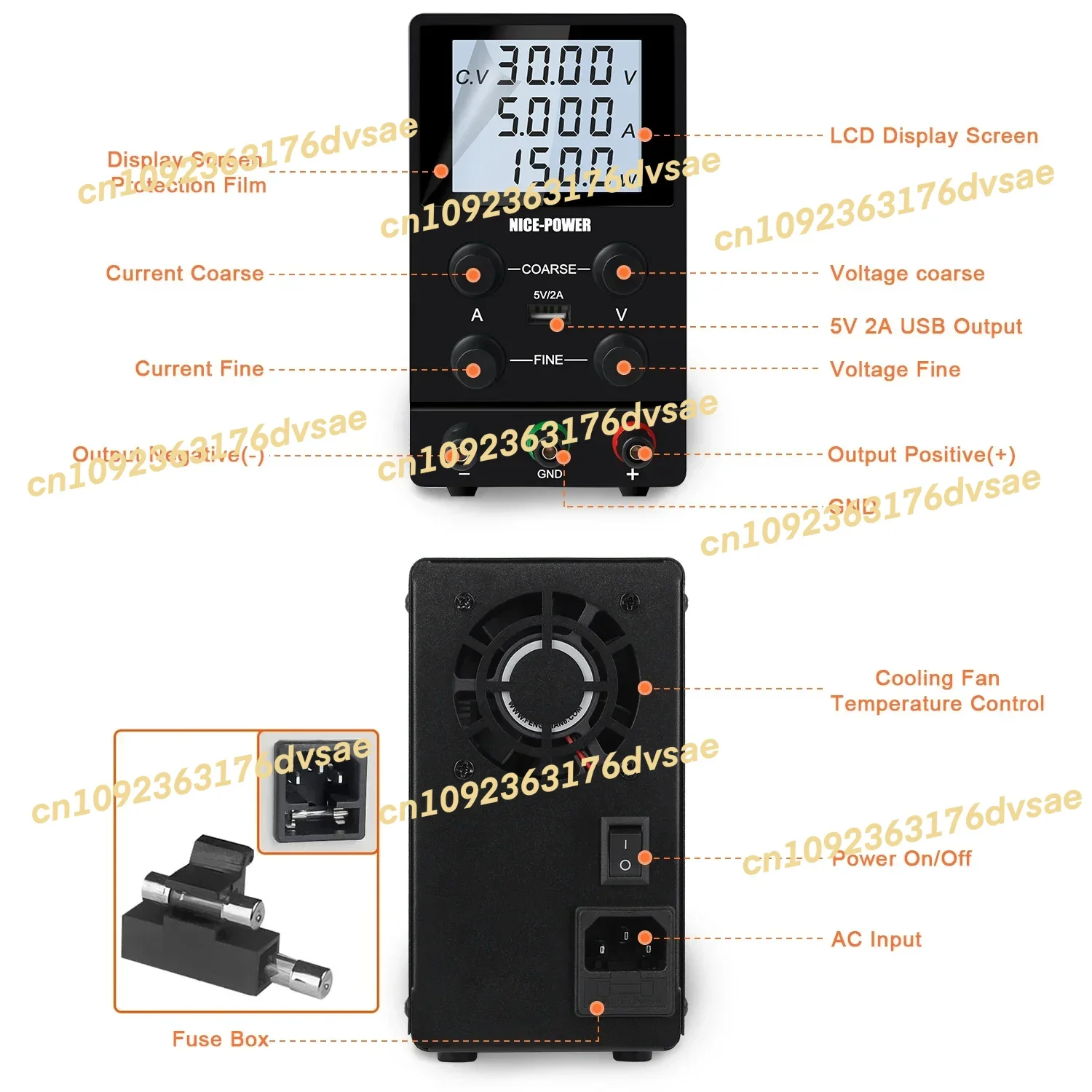 

НОВЫЙ NICE-POWER SPS305D Черный 30 В 5 А Высокоточная регуляторная станция с регулируемым напряжением, сменный источник питания постоянного тока