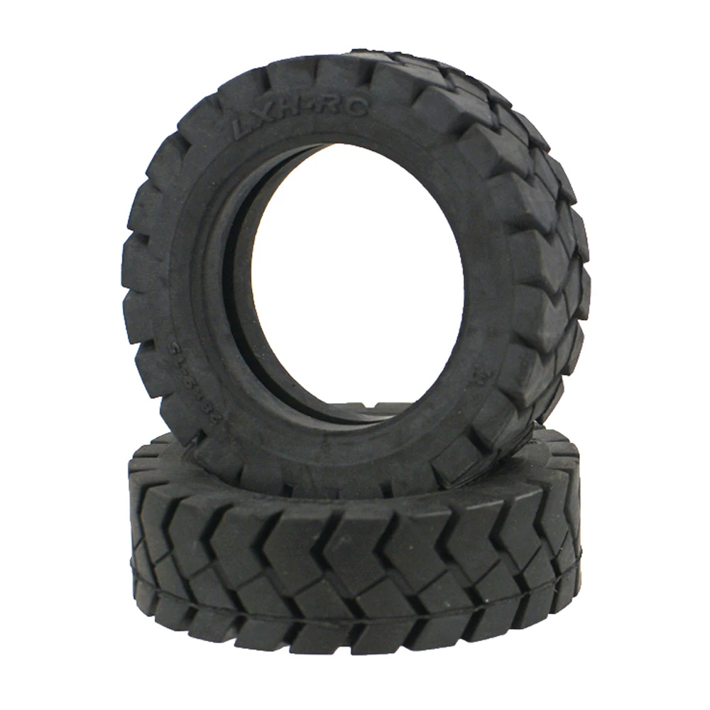 2pcs Simulation Forklift Rubber Tire for 1/14 Tamiya RC Truck Trailer Tipper Car Diy Parts