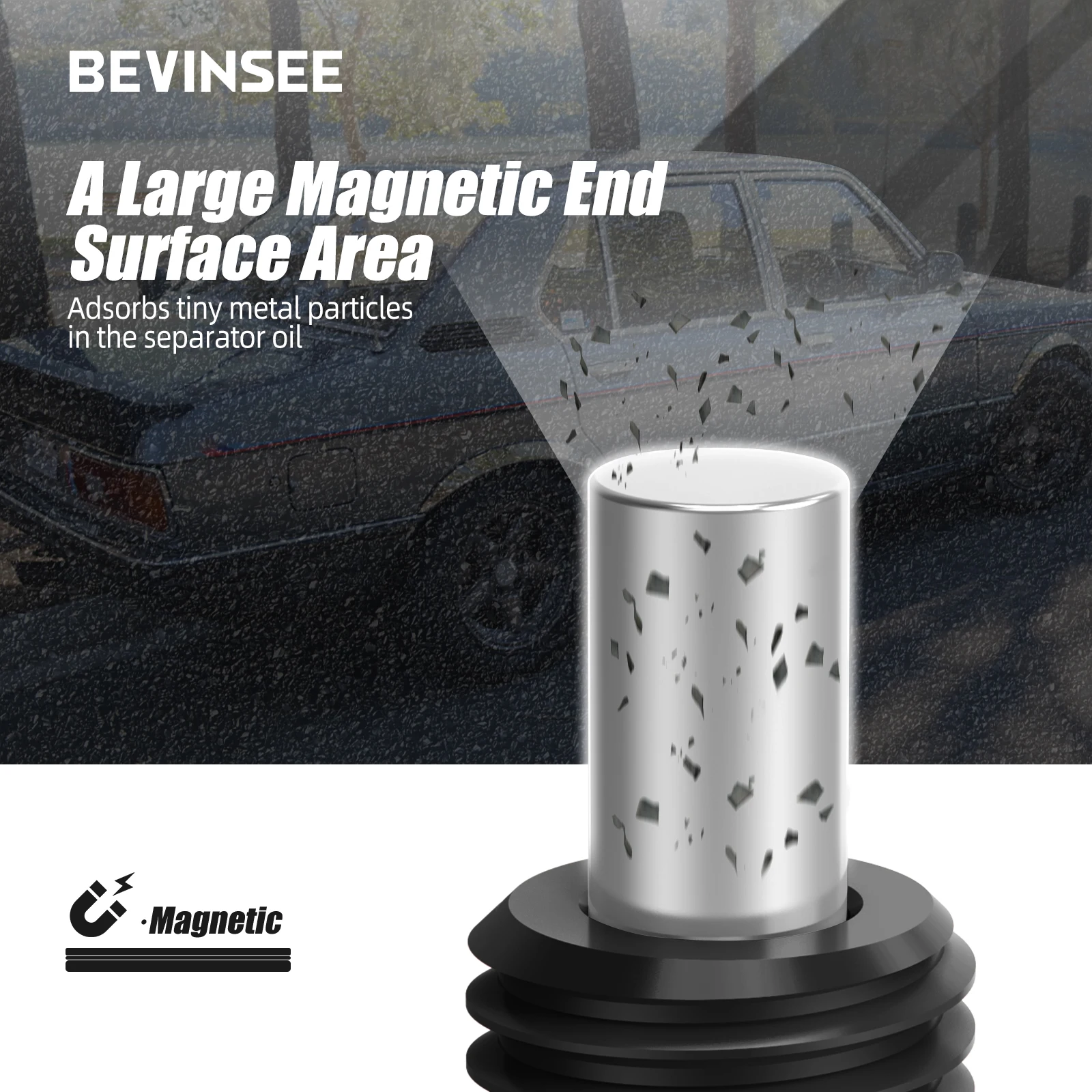 BEVINSEE M12x1.5 Performance Magnetic Oil Sump Drain Plug for BMW E82 E88 E90 E92 E60 E39 E46 E36 N52 N54 for Mini 11137535106