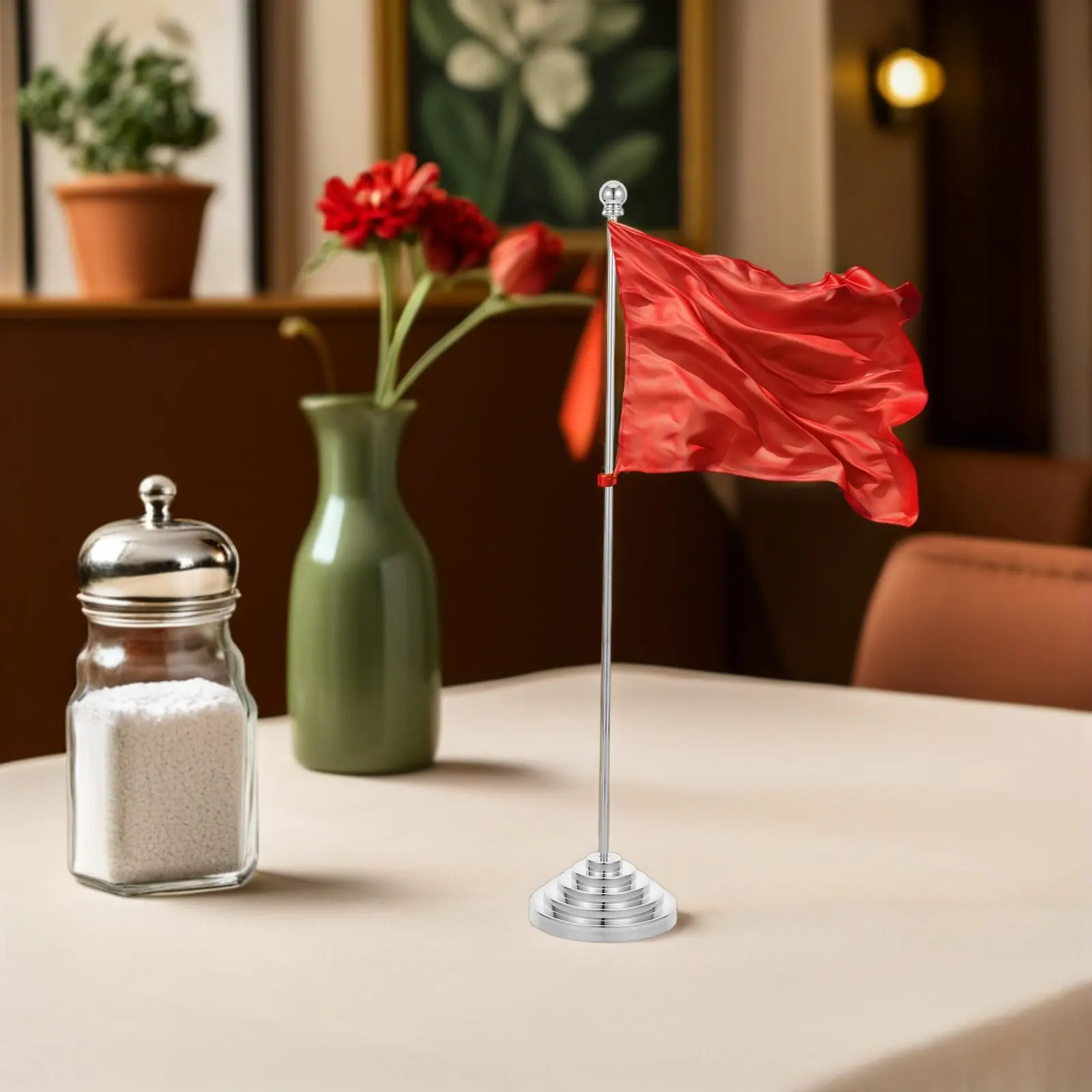 Elegant Mini Flag Stand Desktop Table Top Flag Holder Sturdy Iron Base Sleek Design for Home Office Conference Decor Accessories